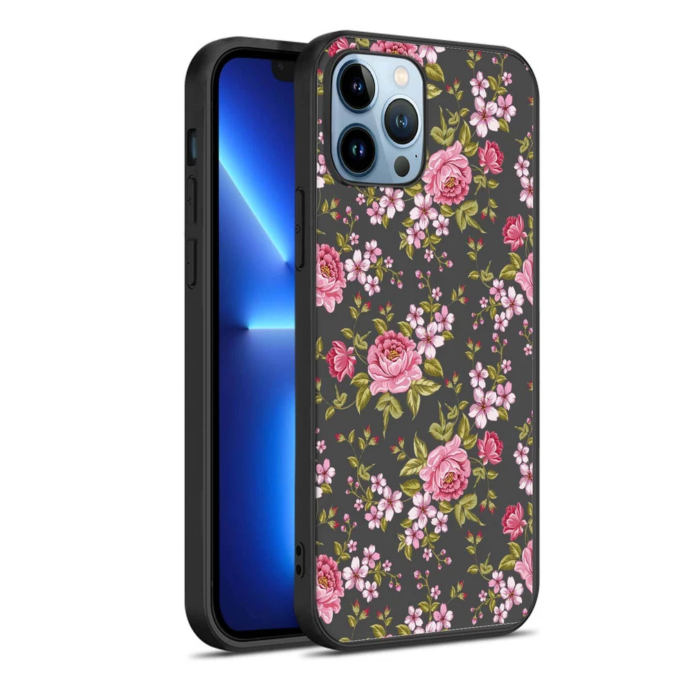 Phone Case For Apple iPhone 14 Pro Max 13 12 15 Flower Lace Protective TPU Cover