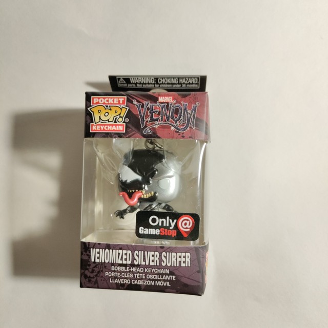 Funko Pocket POP Venomized Silver Surfer GameStop Keychain Lot Metallic