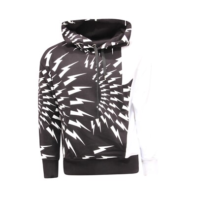 0376AQ felpa uomo NEIL BARRETT man sweatshirt white/black