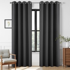 Joydeco Blackout Curtains 72 Inch Length, 52"W x 72"L Pack of 2 , Dark Grey