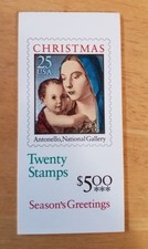Scott 2514b, 25 cent, Madonna and Child, Booklet pane of 20