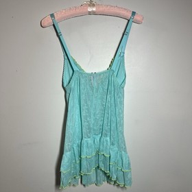 NWT &lsquo;10 Victoria&rsquo;s Secret Sexy Little Things Lace Babydoll Camisole Bows Teal