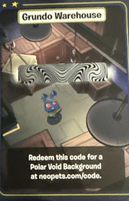 POLAR VOID BACKGROUND -In Game Redeemable Code Card- Neopets TCG