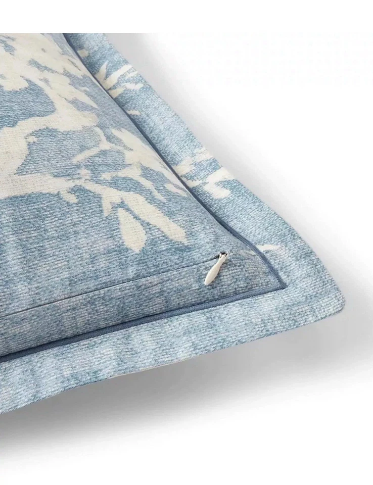 Juego de edredón reversible botánico Ralph Lauren Eva 3 piezas King crema/azul $500 Foto 4 de 4