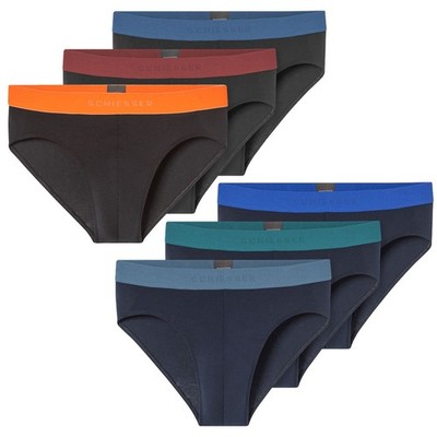 3 x SCHIESSER Herren Rio Slips 95/5 bequem hochwertig hoher Beinausschnitt