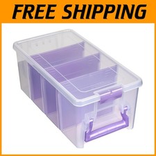 Craft Organizer with Dividers - Clear Plastic Storage Case
