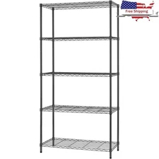 5 Tier Heavy Duty Adjustable Metal Shelving Unit Storage Rack Home Office Garage