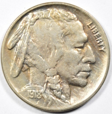 1918 BUFFALO NICKEL ~ NICE LIGHT TONE ~ NICE BU UNCIRCULATED!