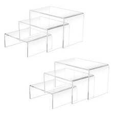 2 Sets Acrylic Display Risers 3 4 5 Inch Clear Cupcake Stand 6PCS