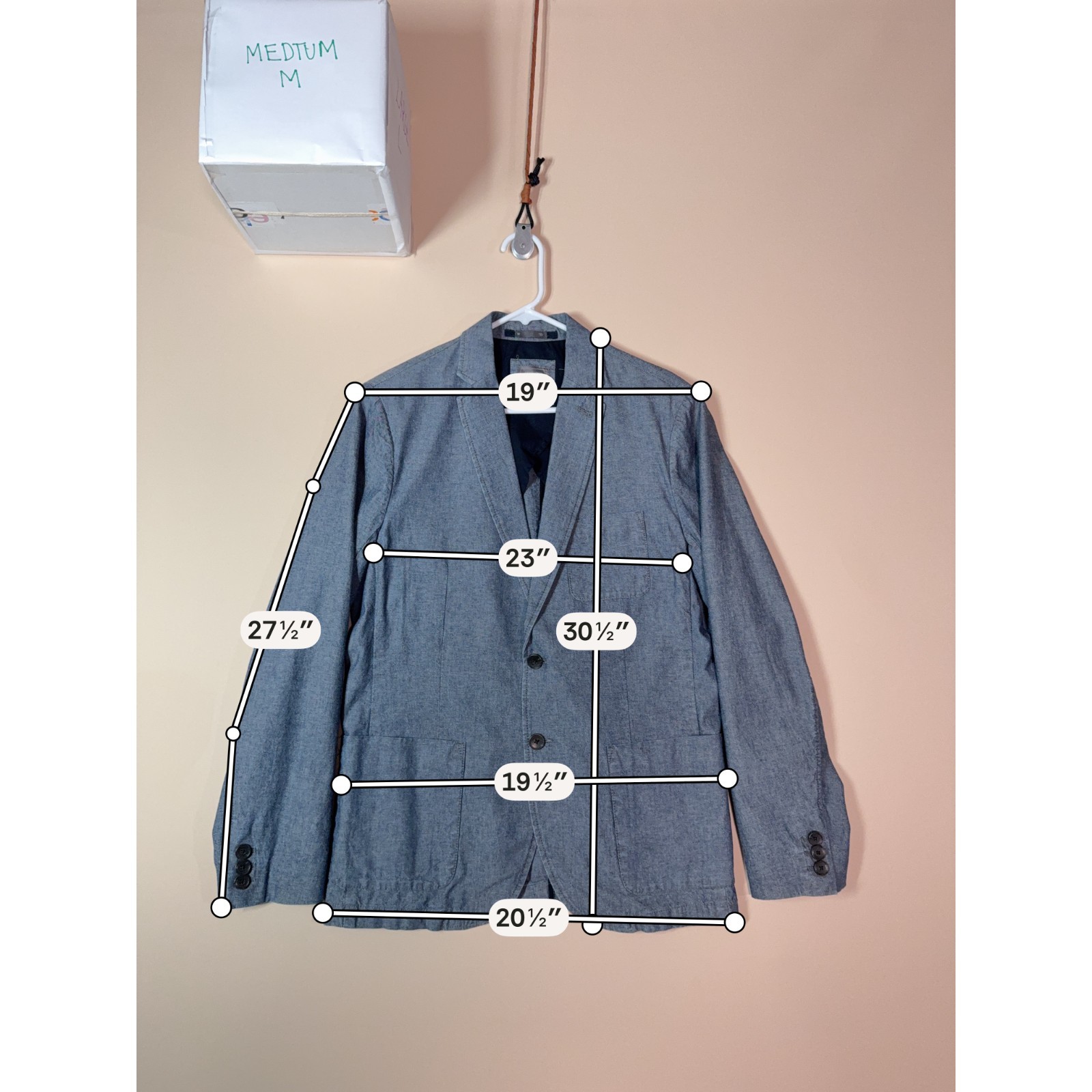 The Gap Blue Chambray Button Down Chore Jacket Fo… - image 3