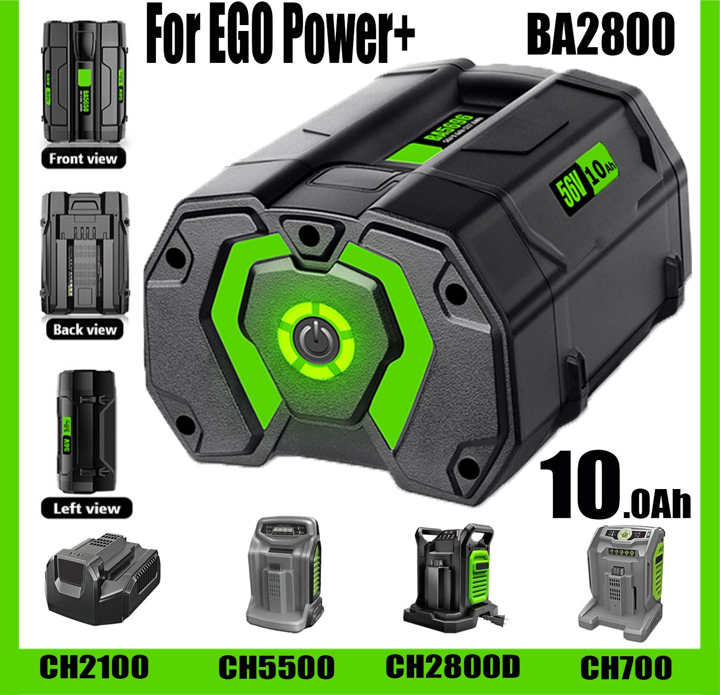 56V 9.6Ah Battery For EGO Battery BA1400T BA4200 BA2800 LI-ION Battery