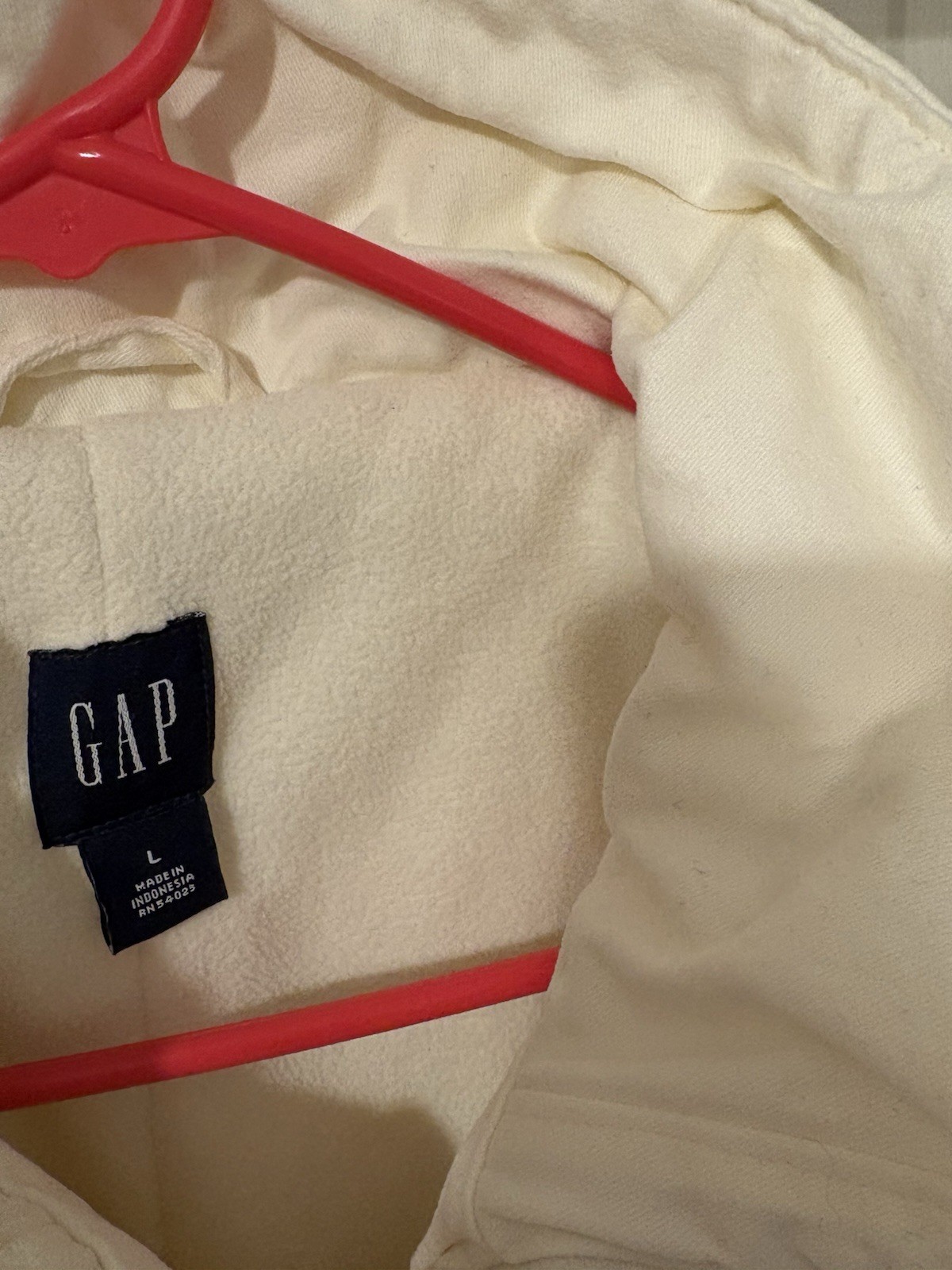 GAP Collared Ivory Zip Lined Jacket Pockets Short… - image 5