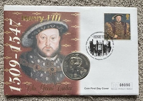 1996 Falkland Islands £2 Coin In FDC. Henry VIII The Great Tudor. 08090.