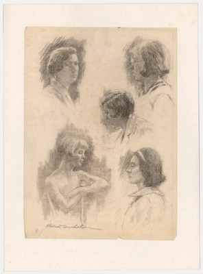 Olivier Duchateau (1876-1939) - Early 20th Century Graphite, Heady Studies