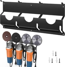 Angle Grinder Holder Stand with Disc Hooks and Cord Hanger Wall Mount Organizer
