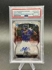 2023 Bowman Chrome Andy Perez 1st Auto Speckle Refractor #/299 PSA 10 Rookie RC