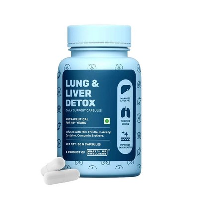 What's Up Wellness Lunge & Liver Detox Supplement Fettleber, 30 Kapseln