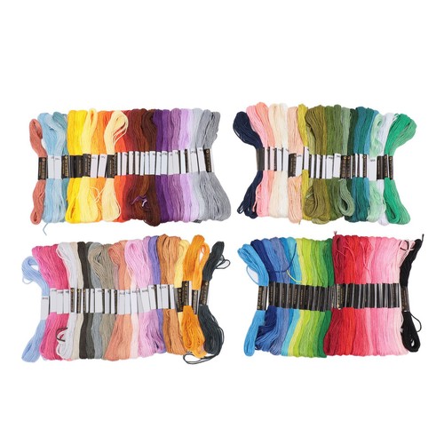 100 Skeins Embroidery Thread Polyester 6 Strands Bright Rich Colors Embroi. - Picture 3 of 12