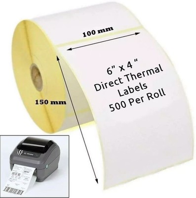 4X6 ZOLL 100X150 MM THERMODIREKTDRUCKER PORTOETIKETTEN 500 ETIKETTEN! nicht nur 250!