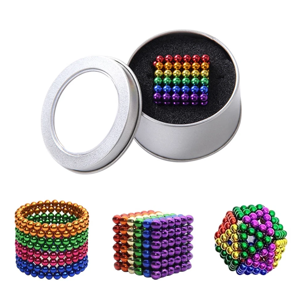 216 Tlg Magnet Neodym kugeln Technik Gadget Anti Stress Kugeln 5mm Magnete Bunt - Bild 3 von 4
