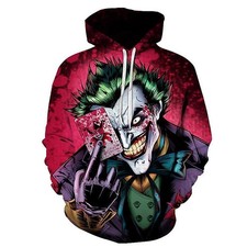 The Joker Horror Clown With Card Let Put A Smile On That Face Hoodie 3D Printed