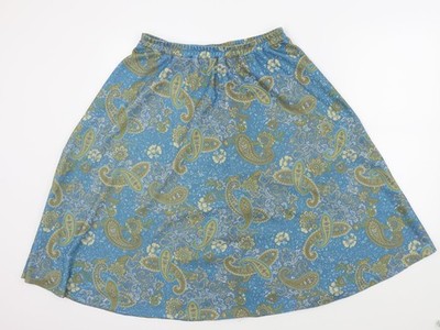 DMART Damen blau Paisley Schlagrock Größe M
