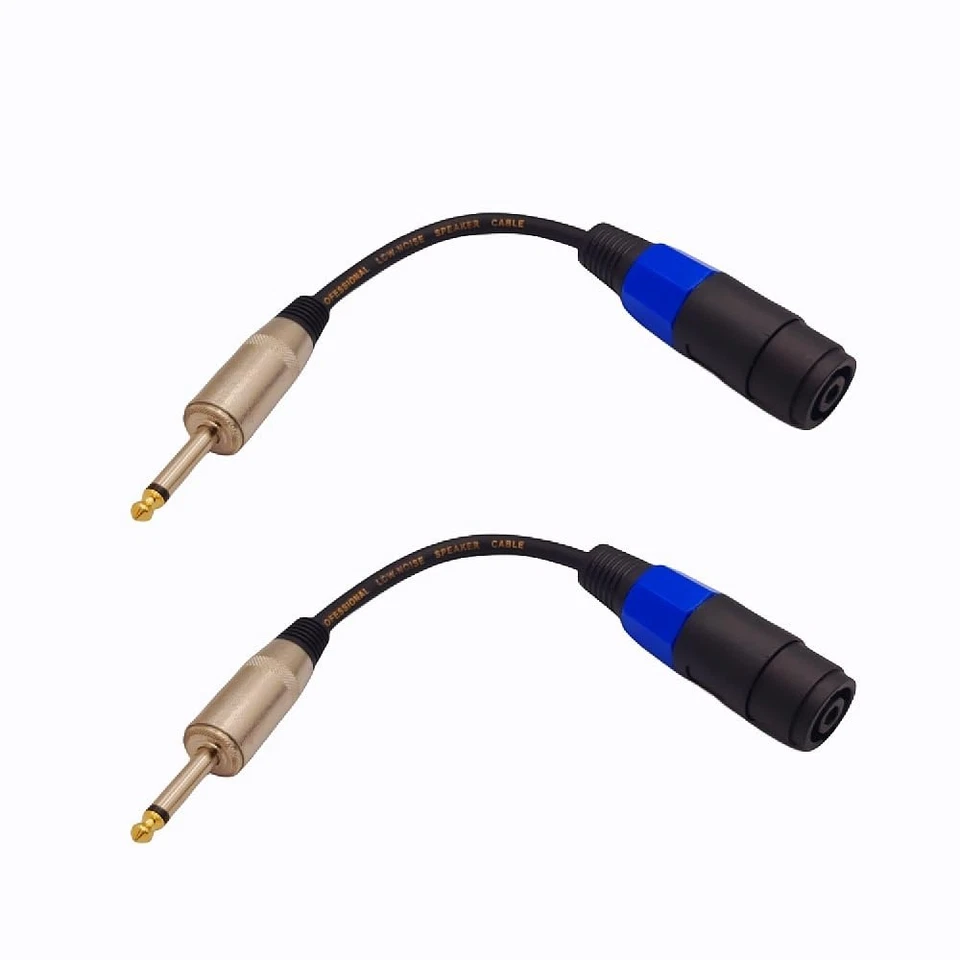 1/4" Male to Speakon Female Cable Adapter, 6.35mm TS Male Plug to Speakon Female - Image 3 of 4