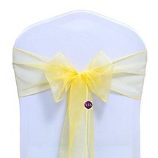 Pack of 100 Organza Chair Sashes for Weddings Events D cor Sheer Shiny Di...