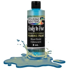 Blue/Gold Iridescent Special Effects Pouring Paint - 8 Ounce Bottle