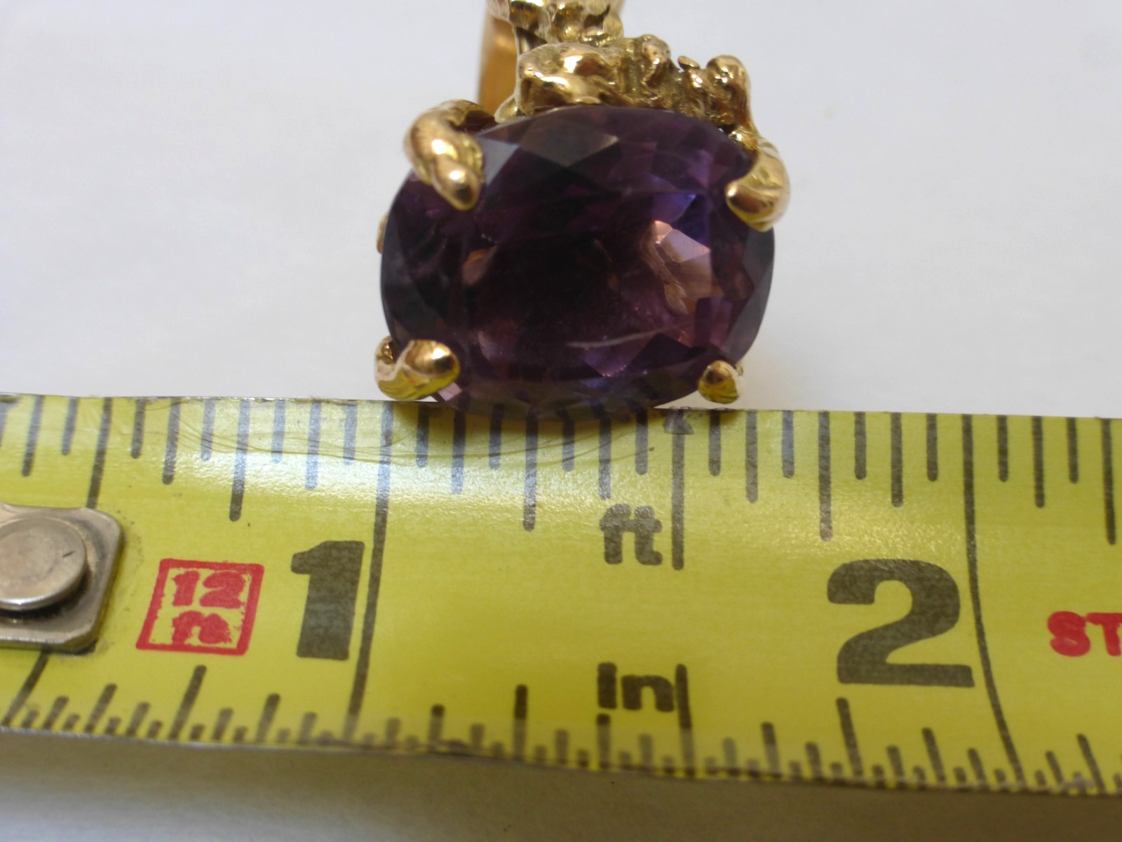 custom made 14k solid gold amethyst ring, size 6.… - image 6