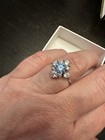 NIB Aquamarine Cubic Zirconia & Triple .925 Sterling Silver Ring Sz 8 SR $188 — photo 4
