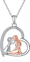 Halskette 925 Sterling Silber Herz AnhäNger Schmuck Geschenk Damen MäDchen