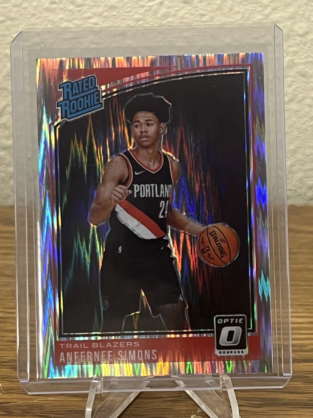 2018-19 Panini Donruss Optic - Rated Rookie Anfernee Simons #186 Shock Prizm (RC