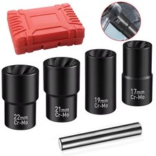 5pc Wheel Lug Nut Remover 12 Drive Twist Socket Kit Remove Damaged Locked Nuts 5pc Wheel Lug Nut Remover 12 Drive Twist Socket Kit Remove Damaged Locked Nuts