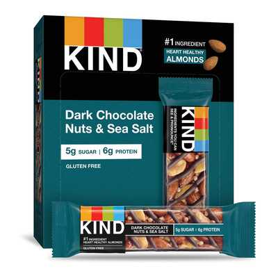 KIND Dark Chocolate Nuts Sea Salt Snack Bar 6 Count Gluten Free 1.4 oz