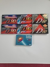 7NEW Assorted Blank Audio Cassette Tapes Scotch TDK