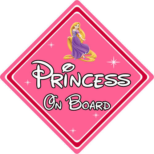 Letrero de coche bebé a bordo - Princesa Disney Rapunzel de Tangled