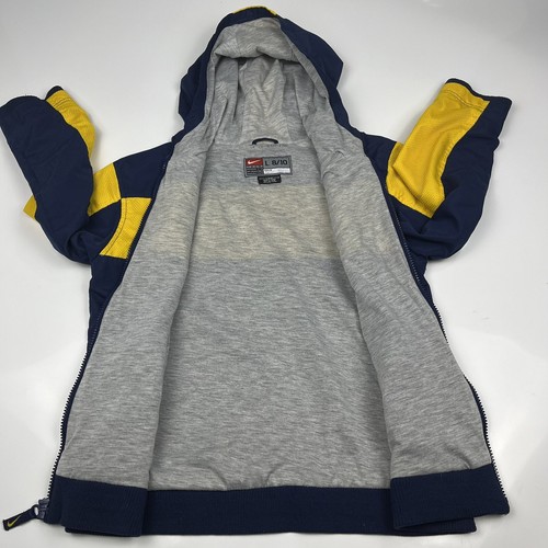 Vintage Y2K Nike Navy & Yellow Track Jacket Windbreaker Youth Boys Large (8-10) - Picture 11 of 21