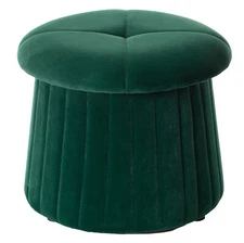 New Modern Tufted Velvet Mushroom Shape Storage Ottoman Storage Stool Trunk