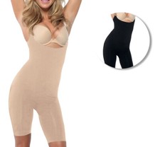 Women's Seamless Open Bust Slimming Long Leg Full Bodysuit Shapewear 8066