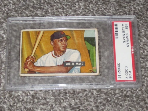 1951 Bowman Baseball # 305 Willie Mays RC New York Giants PSA 2 Good NQ