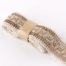 1 Set 4x Lace Linen Rope 2m 4cm Woven Flat Ribbon Twine Tape Handmade DIY Decor