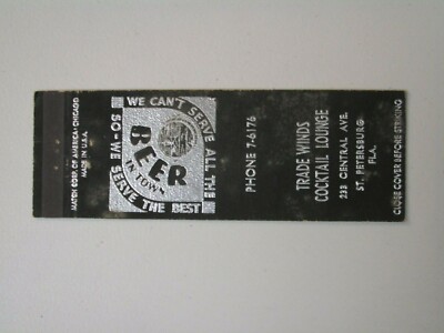 O479 Matchbook Cover Trade Winds Cocktail Lounge St Petersburg FL Florida