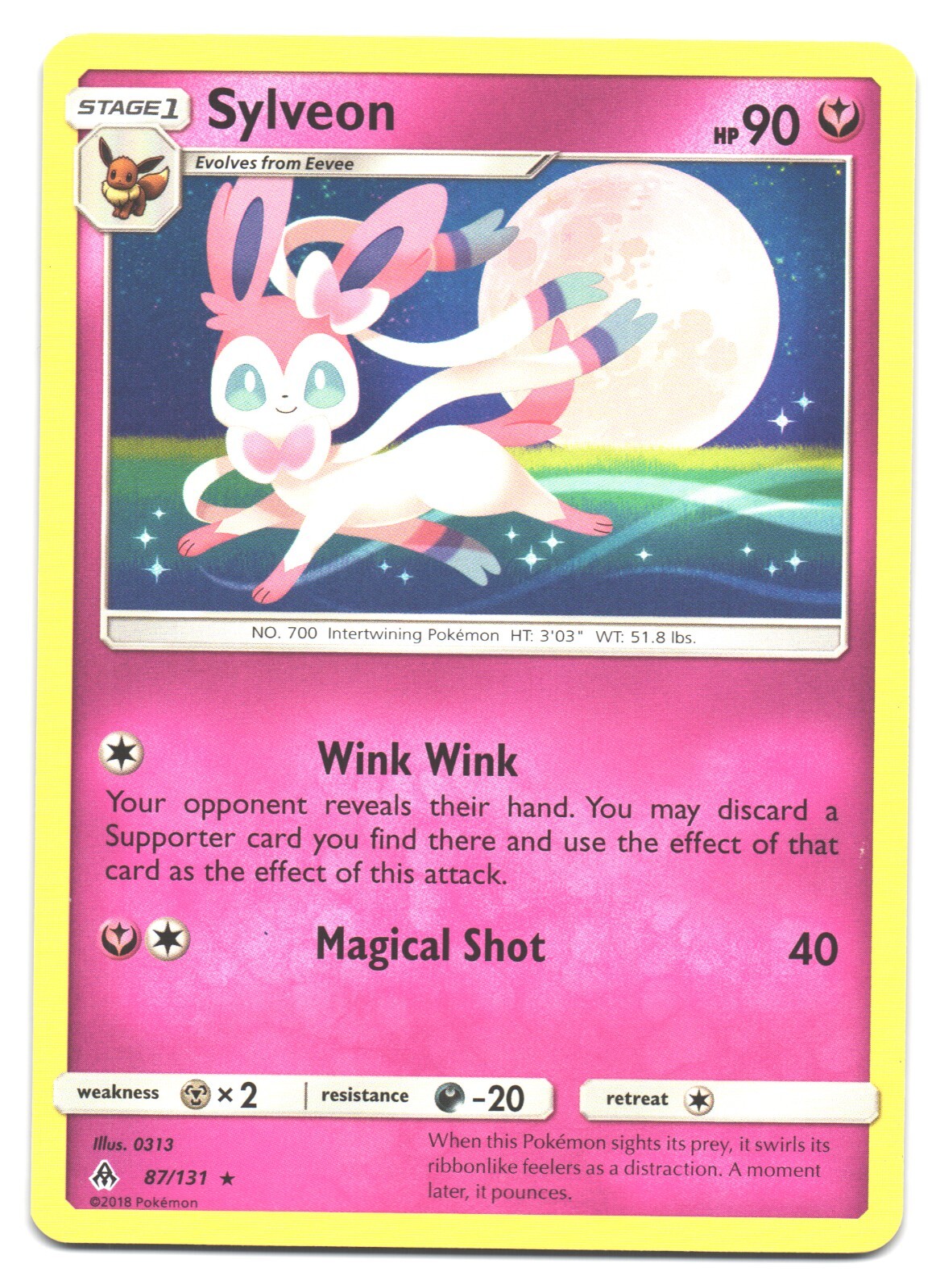 Sylveon 87/131 S&M 2018 Sun & Moon - Forbidden Light Pokemon Card - Cdn Seller