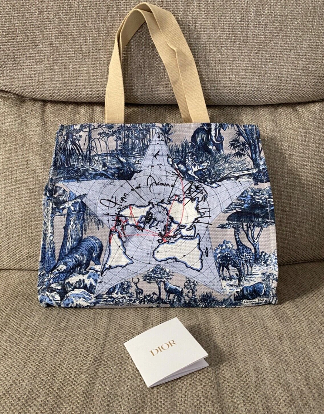 Sac fourre tout réutilisable en paille BN DIOR Beauty Around The World !
