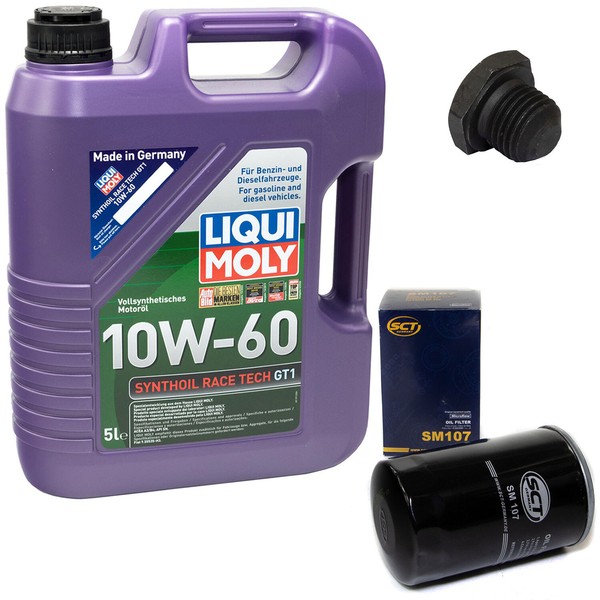MotoröL Set 10W-60 5 Liter + ÖLfilter + Schraube FüR Opel Senator A Monza A 3,0-image