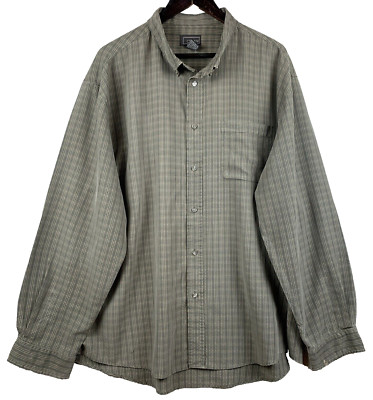 CEZANI Button Down Shirt Mens Extra Extra Large Green Plaid Everyday Casual Work