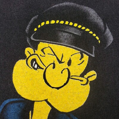 Vintage 1993 Auto Toons Popeye Motorcycle Biker Shirt Single