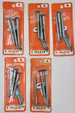 Midwest Fastener #14 X 3" Wood Screws Flat Head Phillips Silver 3 Pk Lot of 5