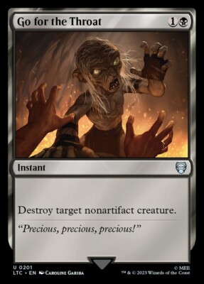 Go for the Throat 0201 Non Foil Uncommon LOTR Commander MTG Near Mint